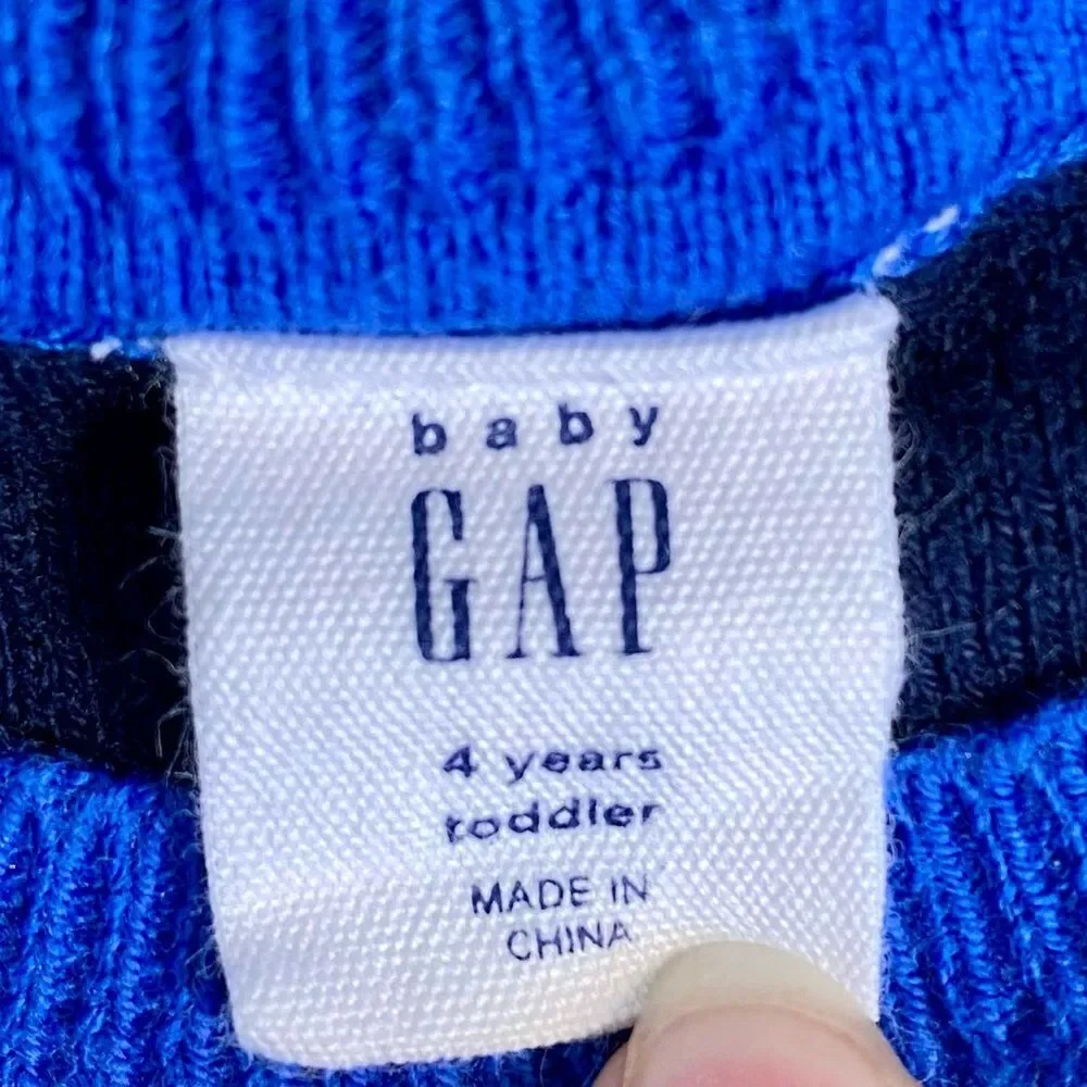 GAP Blue and Navy Polka Dot Knit Sweater